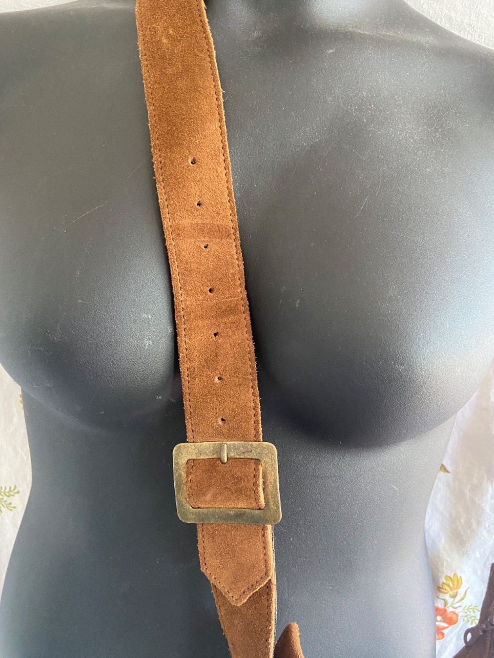 Minnetonka Crossbody Handbag Brown Suede Fringe Western Pouch Bag - Picture 3 of 12